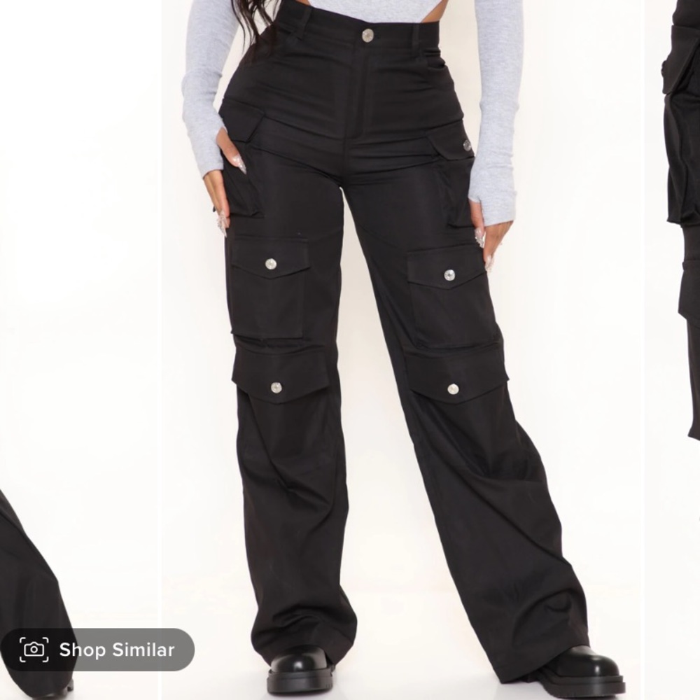 Fashion Nova Black Cargo Pants